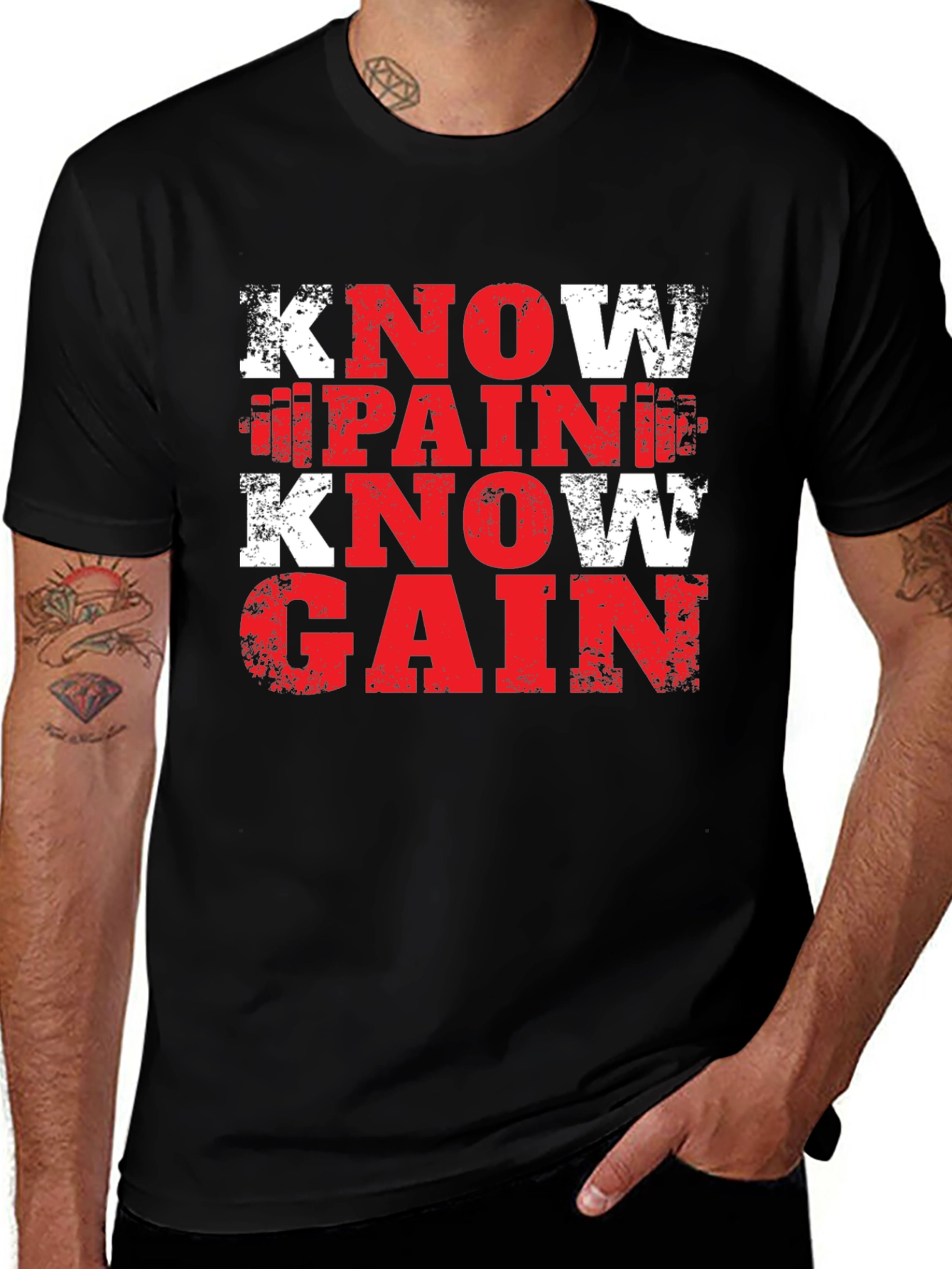 Know Pain Know Gain Fitness T-Shirt