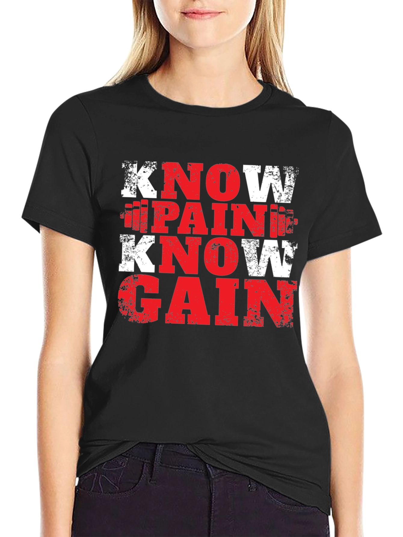 Know Pain Know Gain Fitness T-Shirt