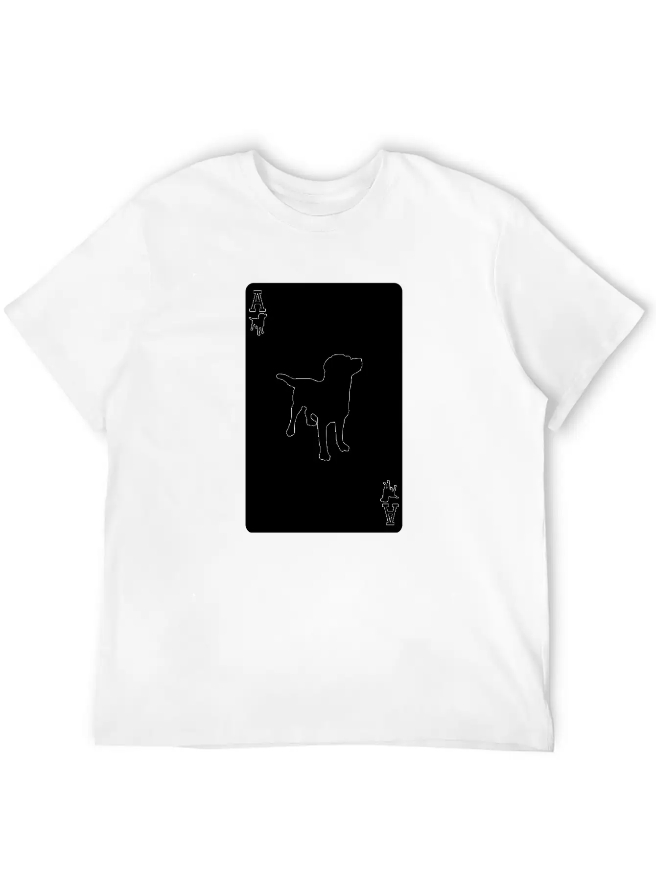 Ace Dog Black Card Casual Graphic T-Shirt – Simple And Comfortable Daily Wear
