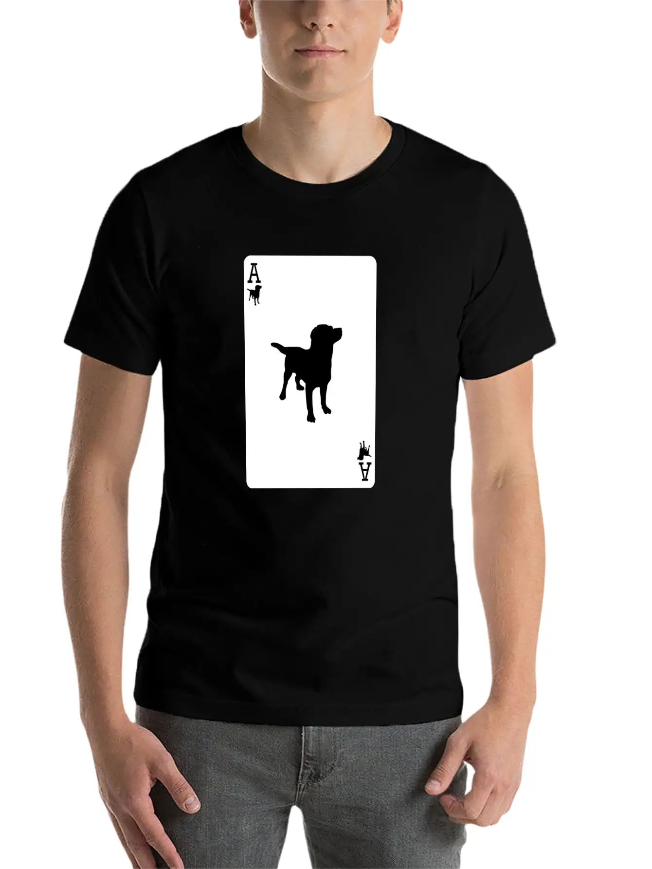 Ace Dog Black Card Casual Graphic T-Shirt – Simple And Comfortable Daily Wear