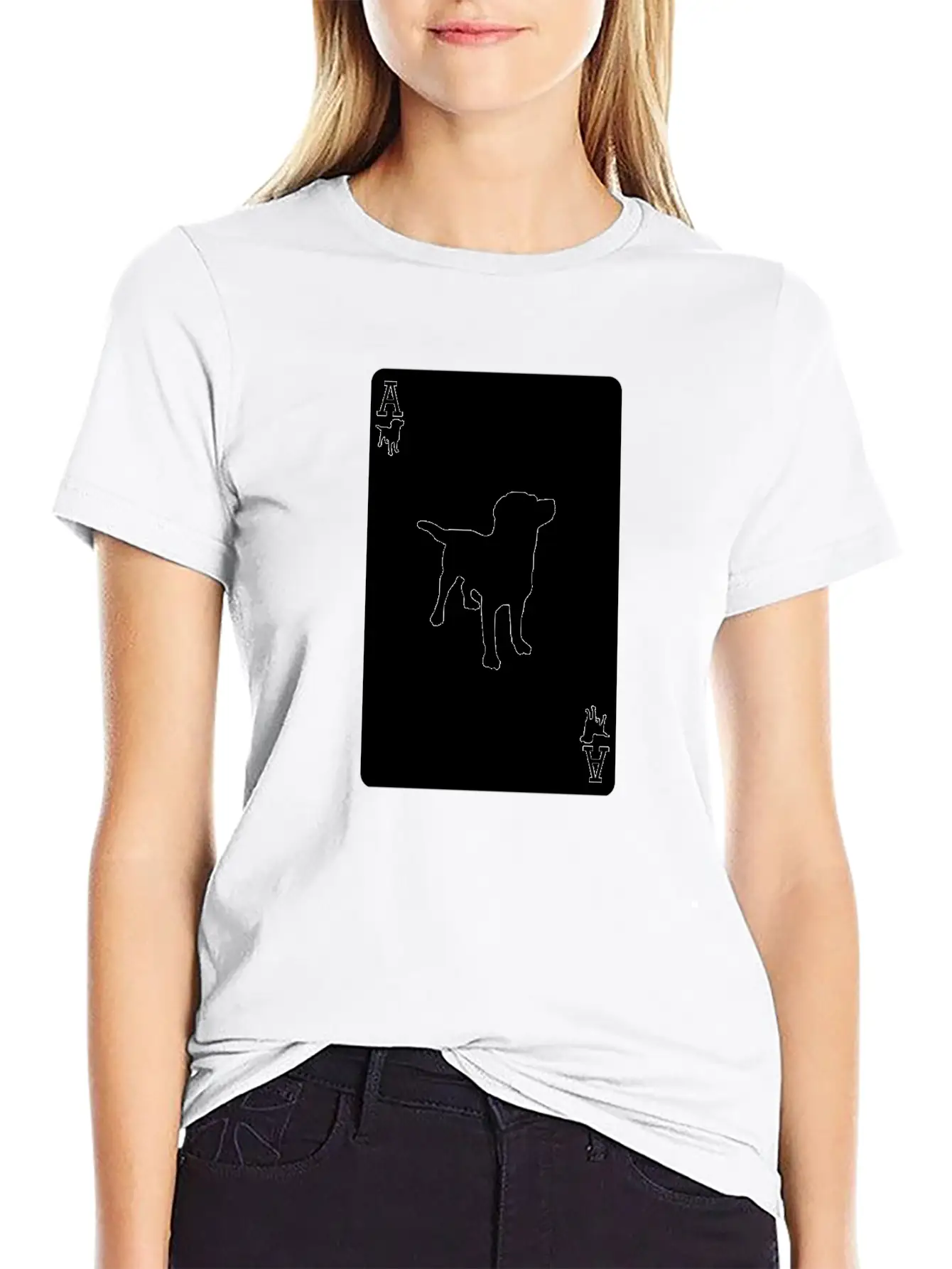 Ace Dog Black Card Casual Graphic T-Shirt – Simple And Comfortable Daily Wear