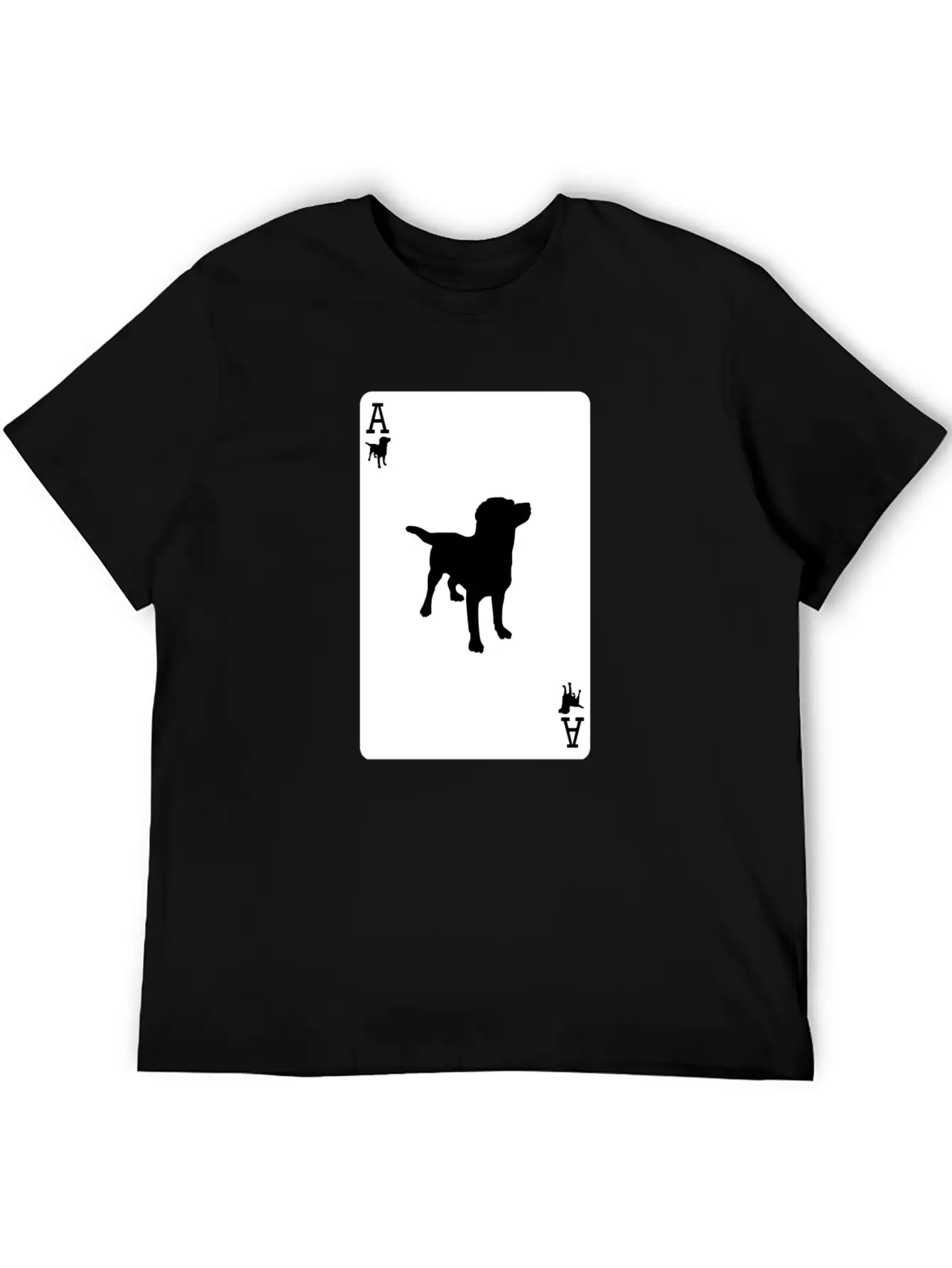 Ace Dog Black Card Casual Graphic T-Shirt – Simple And Comfortable Daily Wear