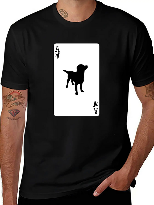 Ace Dog Black Card Casual Graphic T-Shirt – Simple And Comfortable Daily Wear
