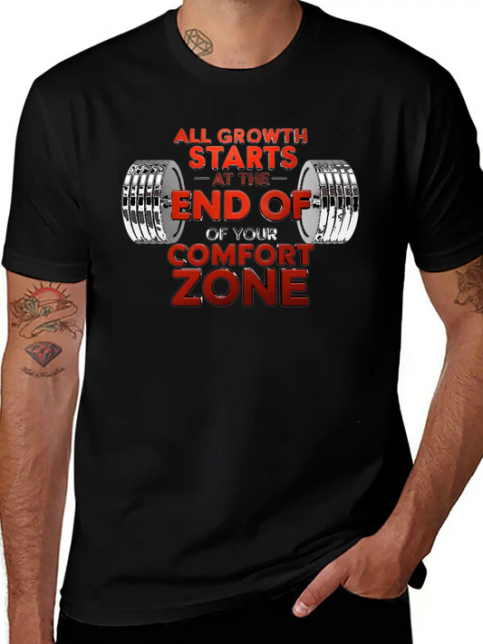 All Growth Starts At The End Of Your Comfort Zone Timeless Short Sleeve Tee – Comfy And Minimalist Design