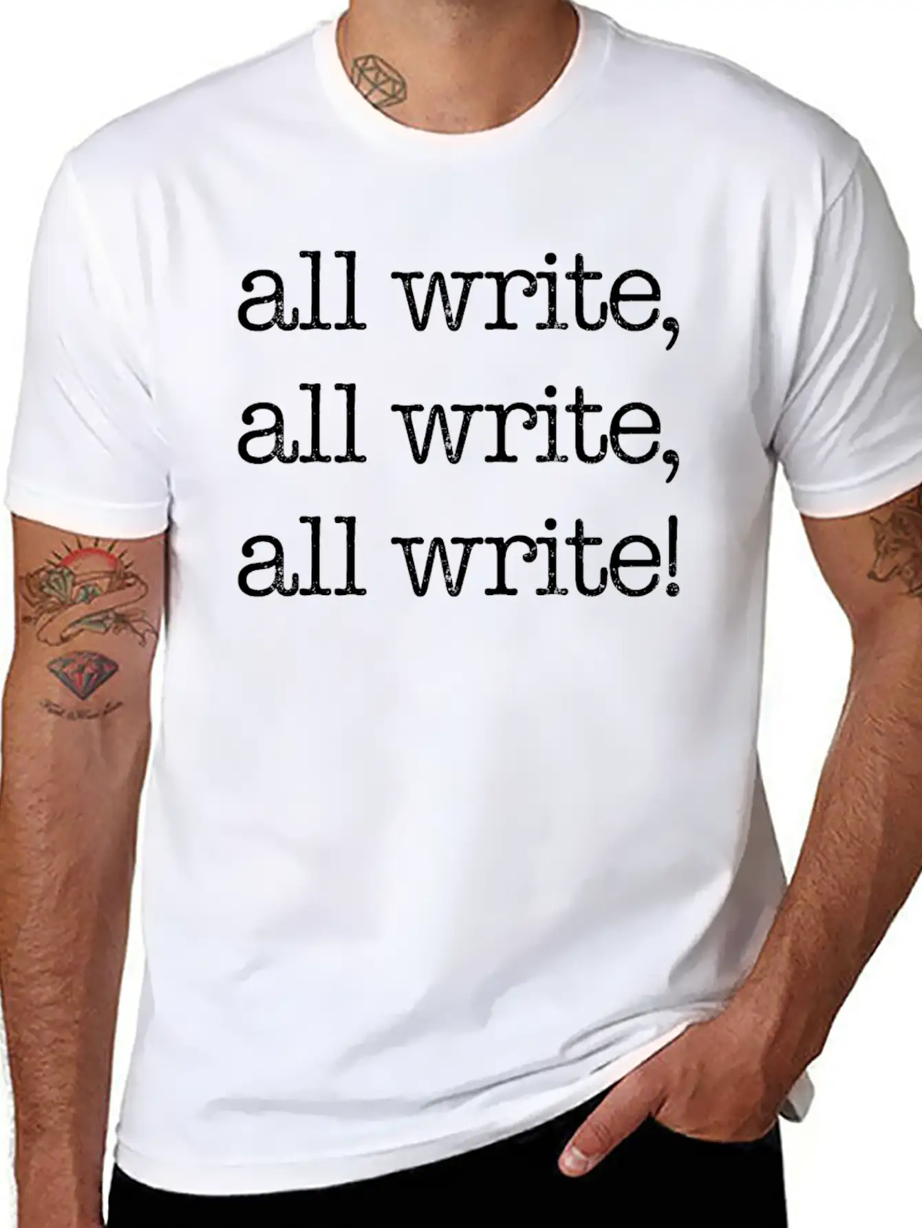 All Write, All Write, All Write! White Timeless Short Sleeve Tee – Comfy And Minimalist Design