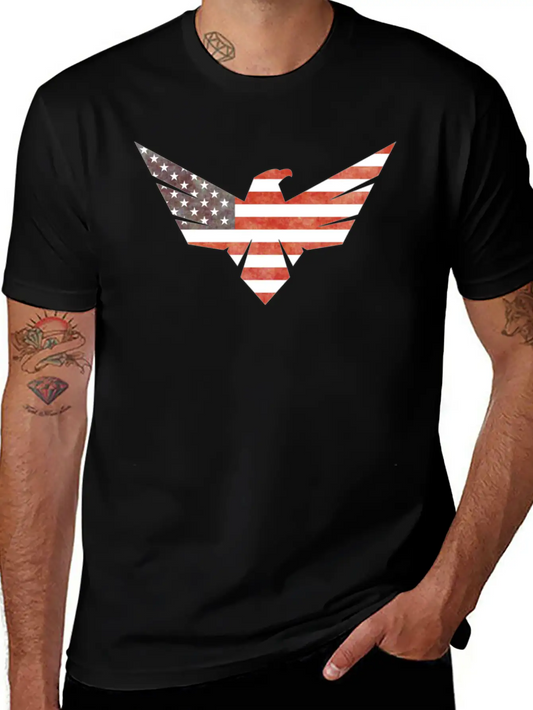 American Flag Eagle Casual Graphic T-Shirt – Simple And Comfortable Daily Wear