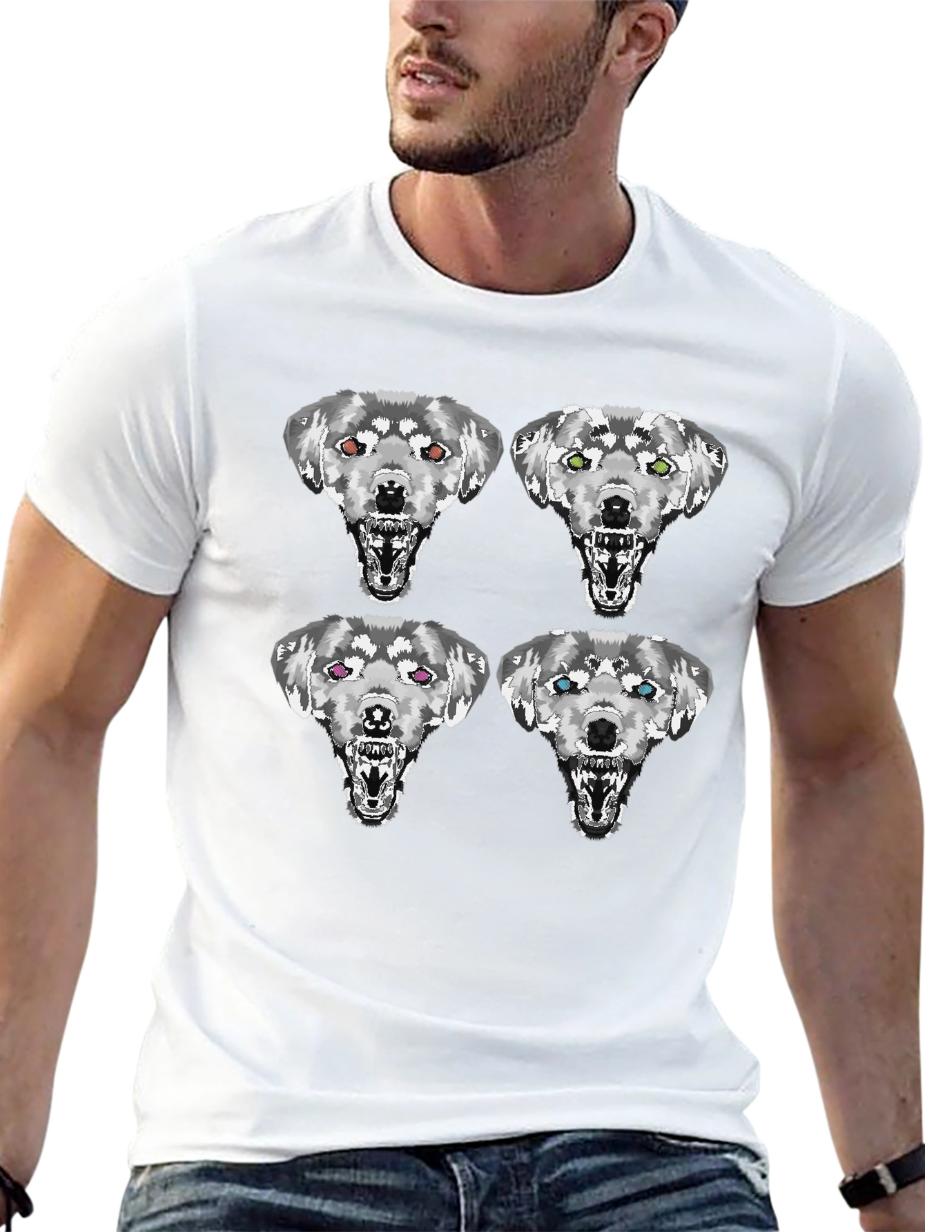 Wolf Pack Graphic T-Shirt - Stylish Black Tee
