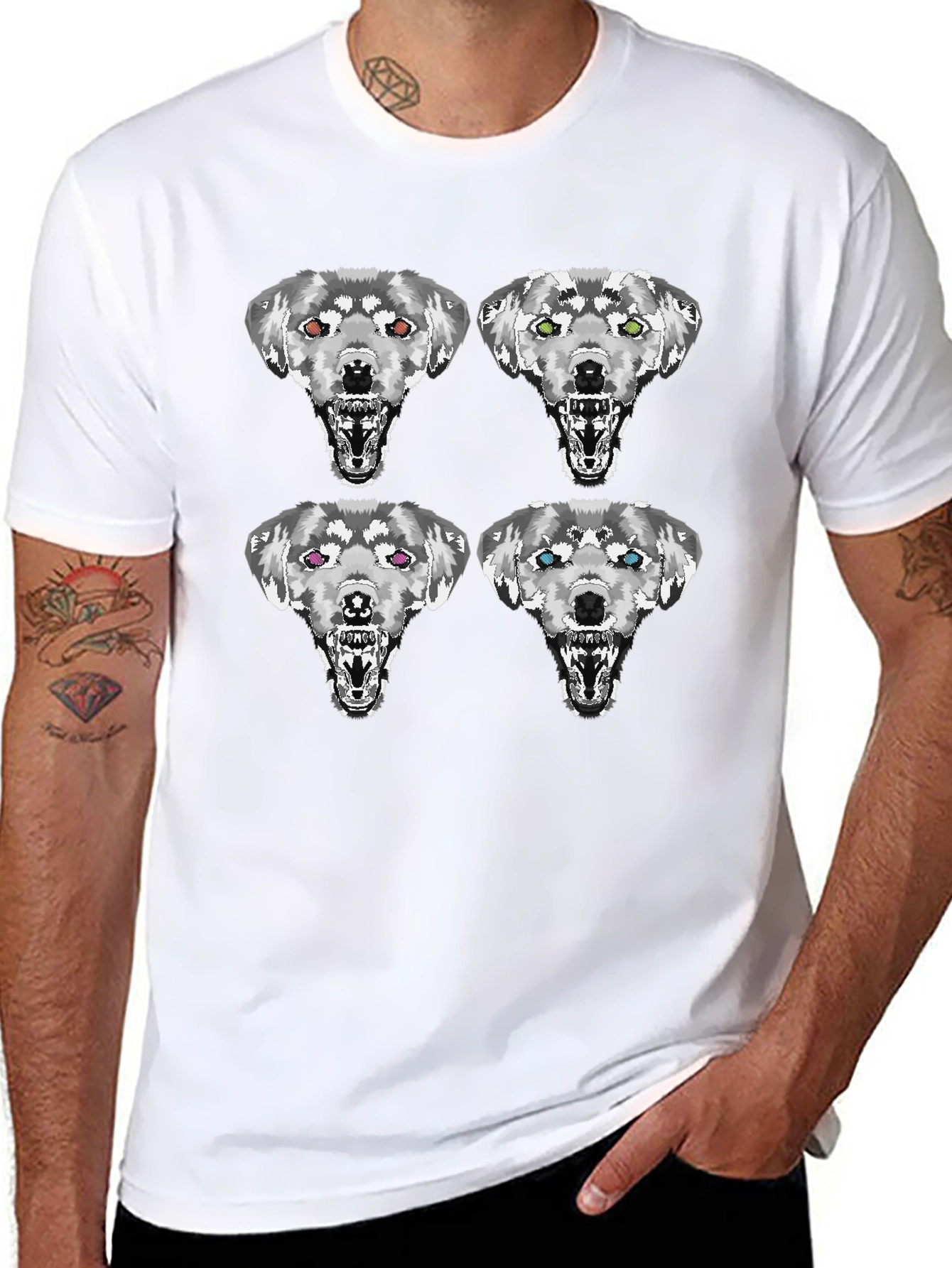 Wolf Pack Graphic T-Shirt - Stylish Black Tee