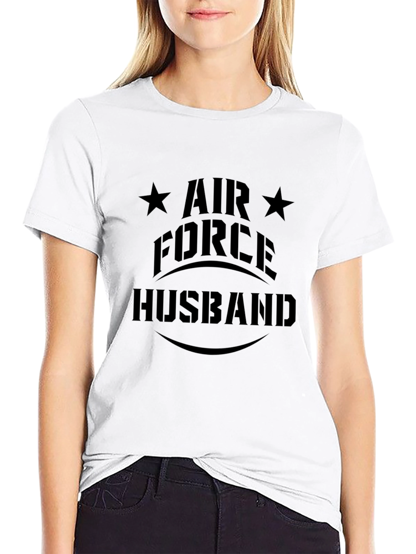 Air Force Husband Black Graphic Tee