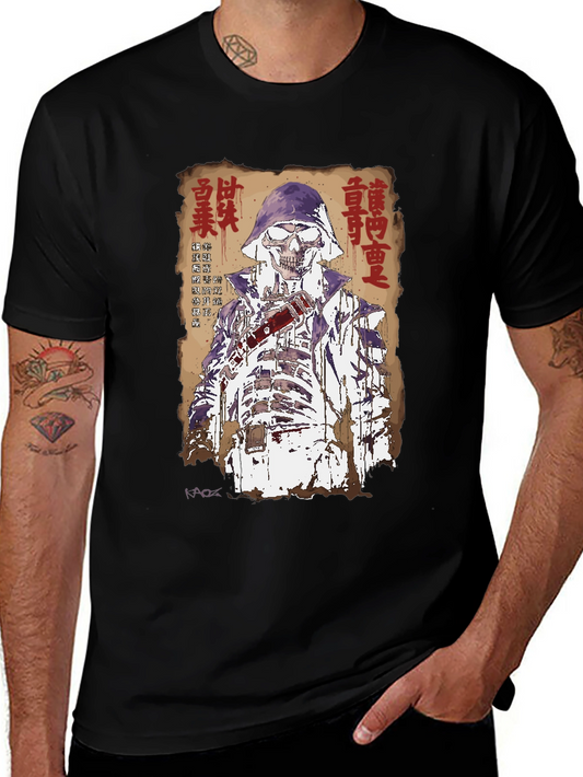Samurai Skeleton Graphic Tee - Unique Design