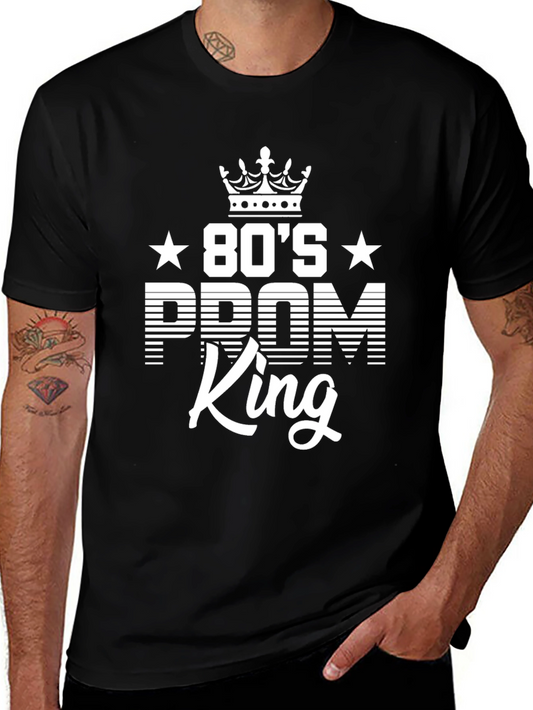 80s Prom King Black Graphic T-Shirt