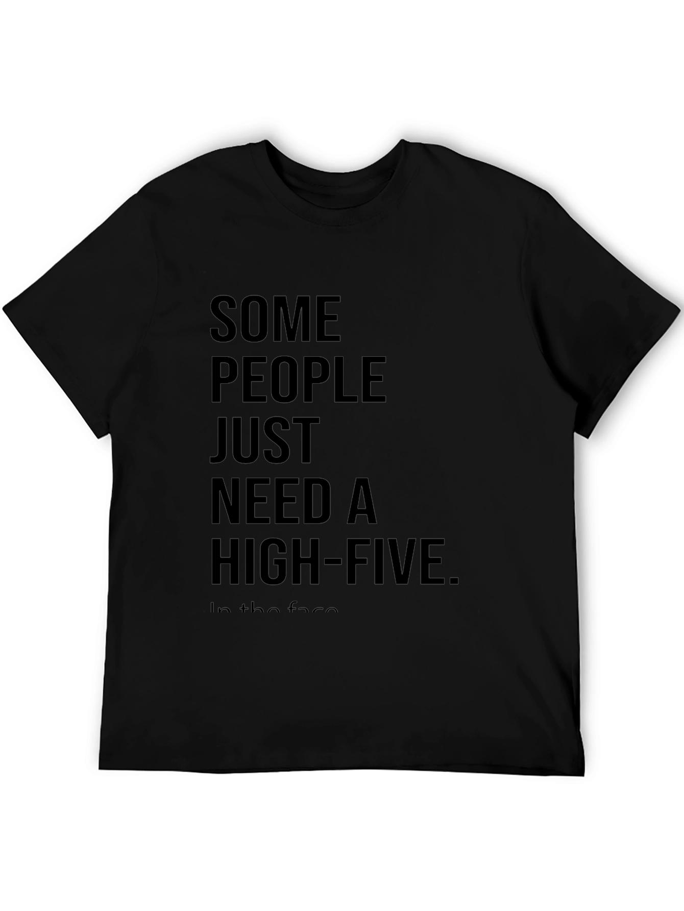 Sarcastic High-Five Black Cotton T-Shirt