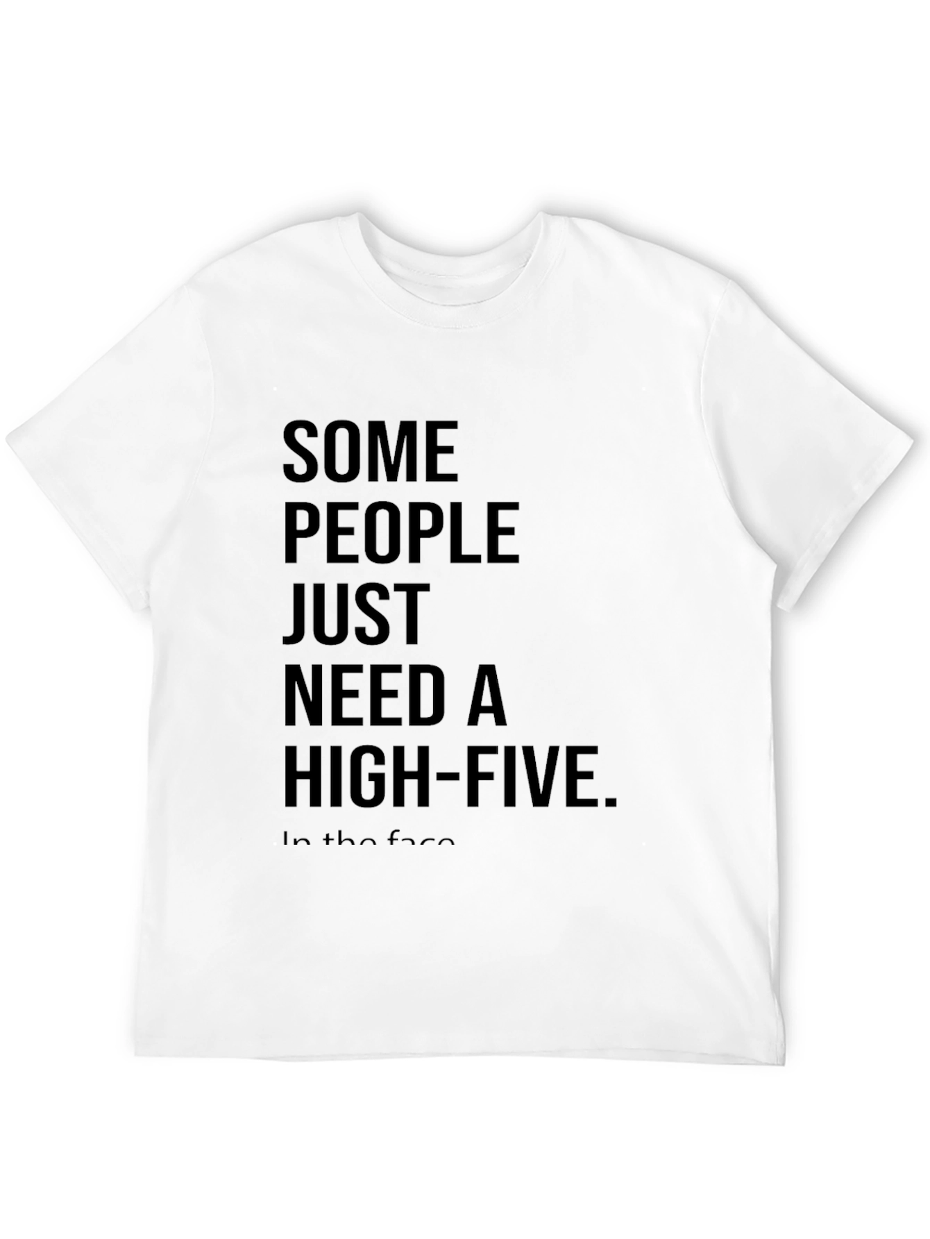 Sarcastic High-Five Black Cotton T-Shirt