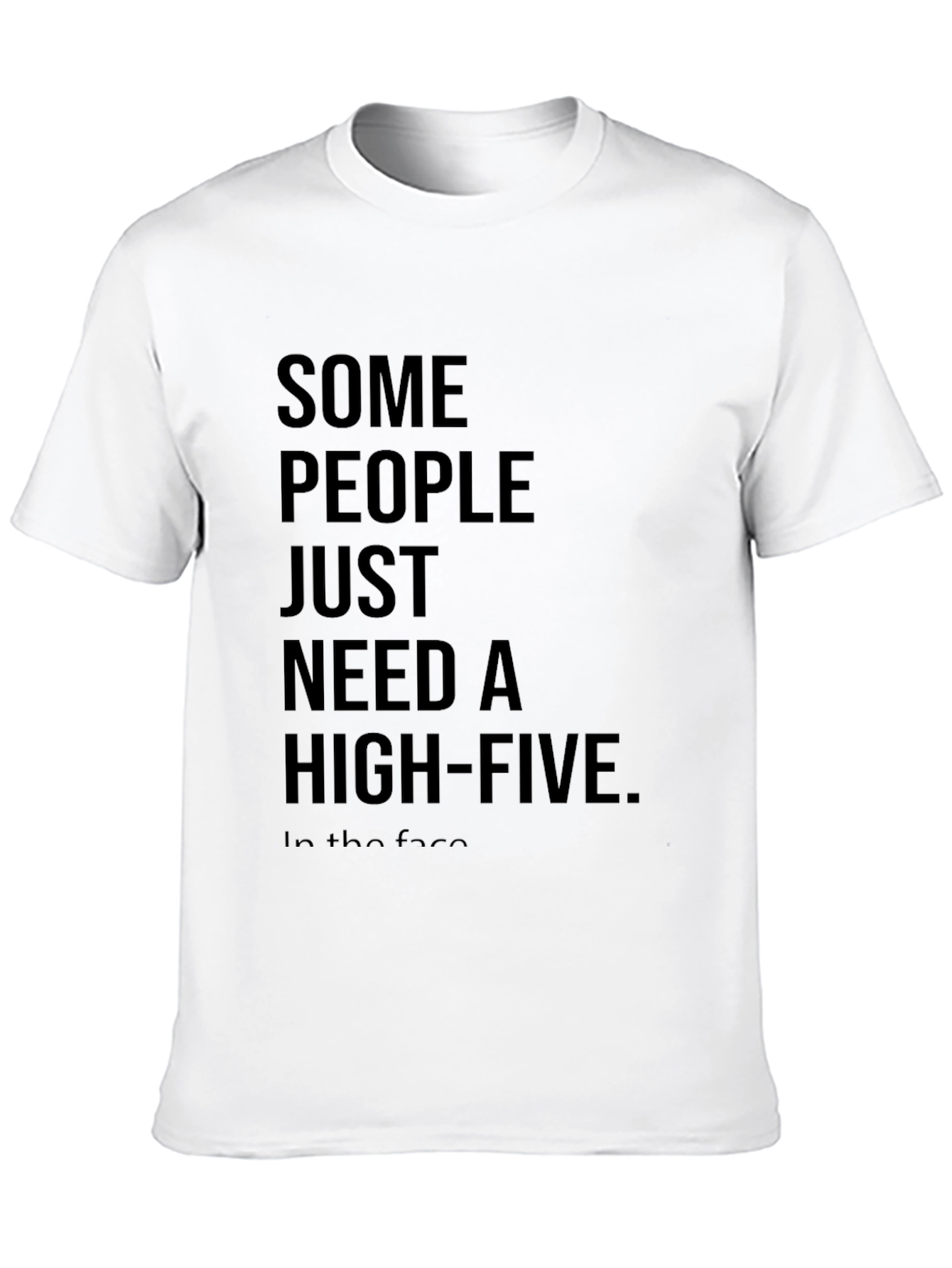 Sarcastic High-Five Black Cotton T-Shirt