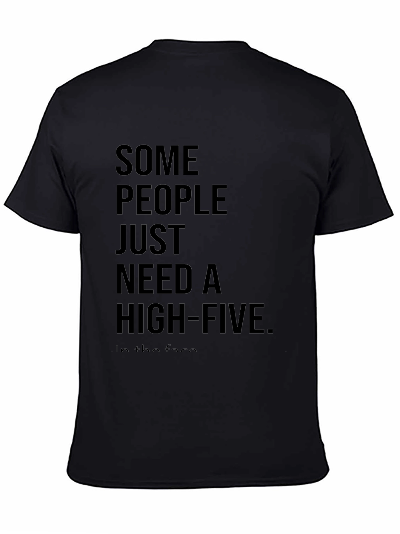 Sarcastic High-Five Black Cotton T-Shirt