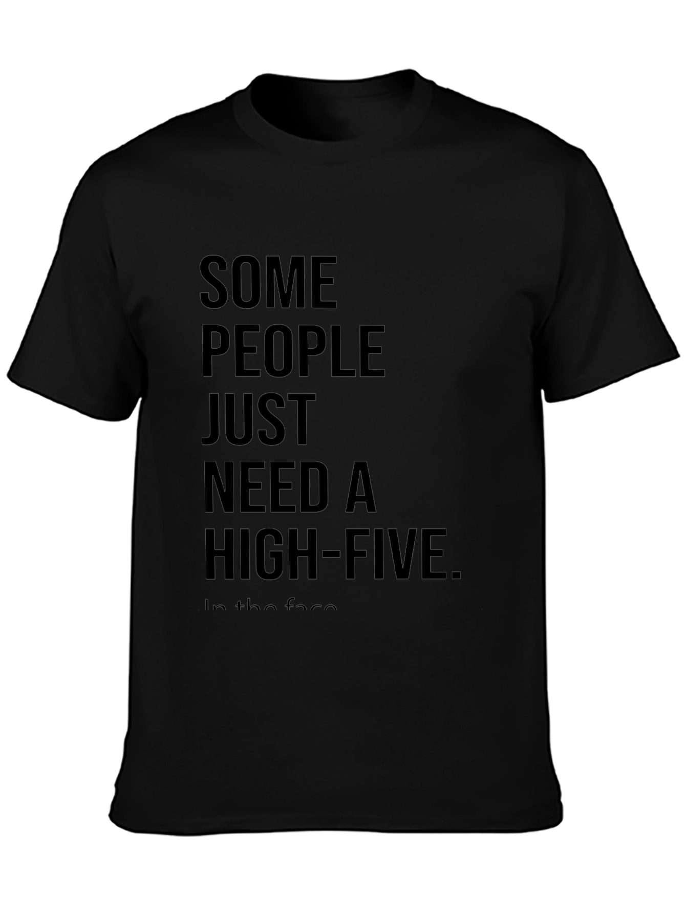Sarcastic High-Five Black Cotton T-Shirt