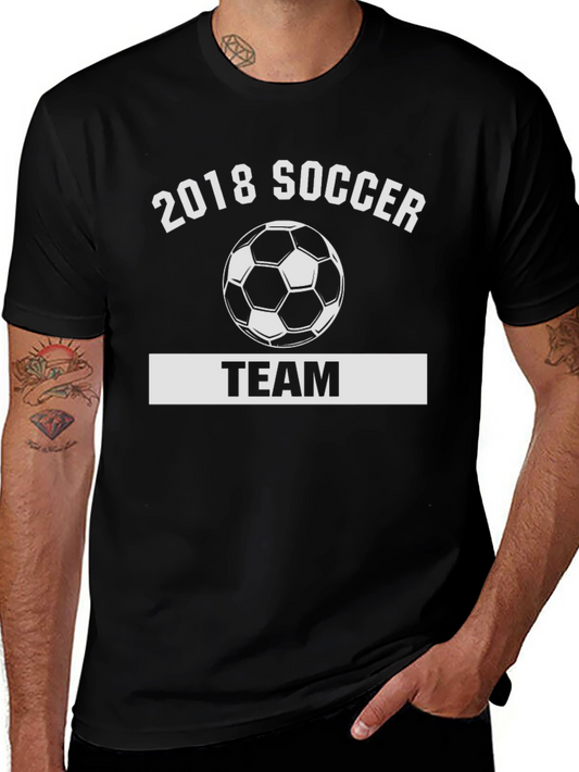 2018 Soccer Team Black Graphic T-Shirt