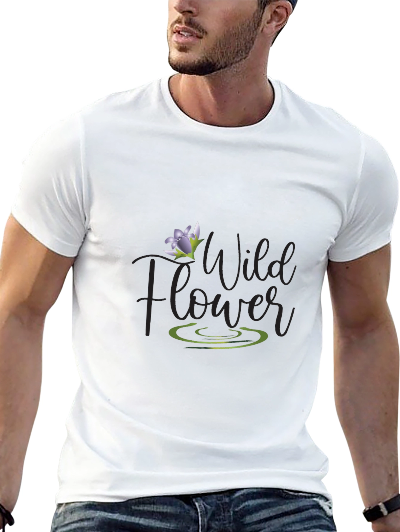 Wildflower Graphic Tee - Mens Black T-Shirt