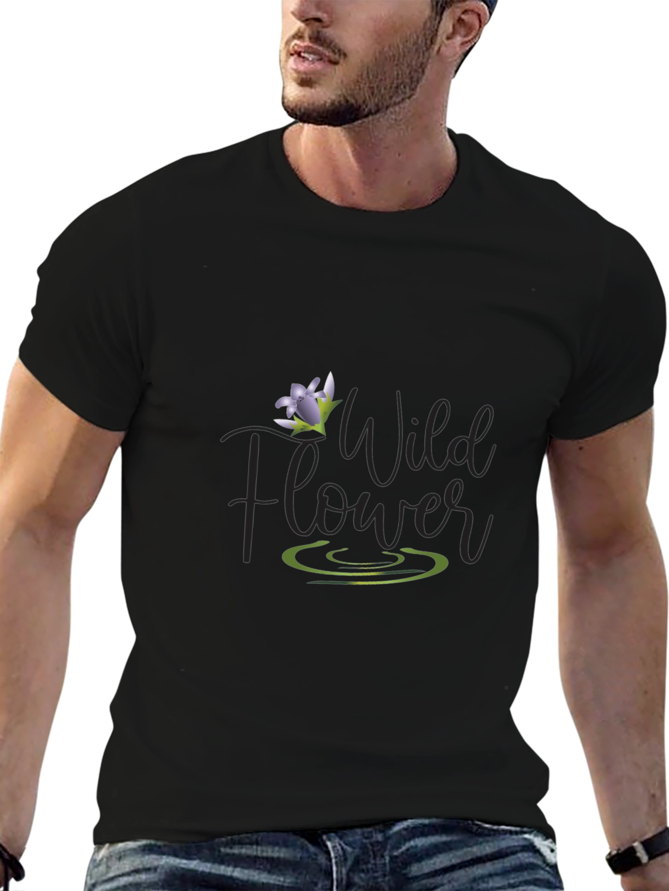 Wildflower Graphic Tee - Mens Black T-Shirt