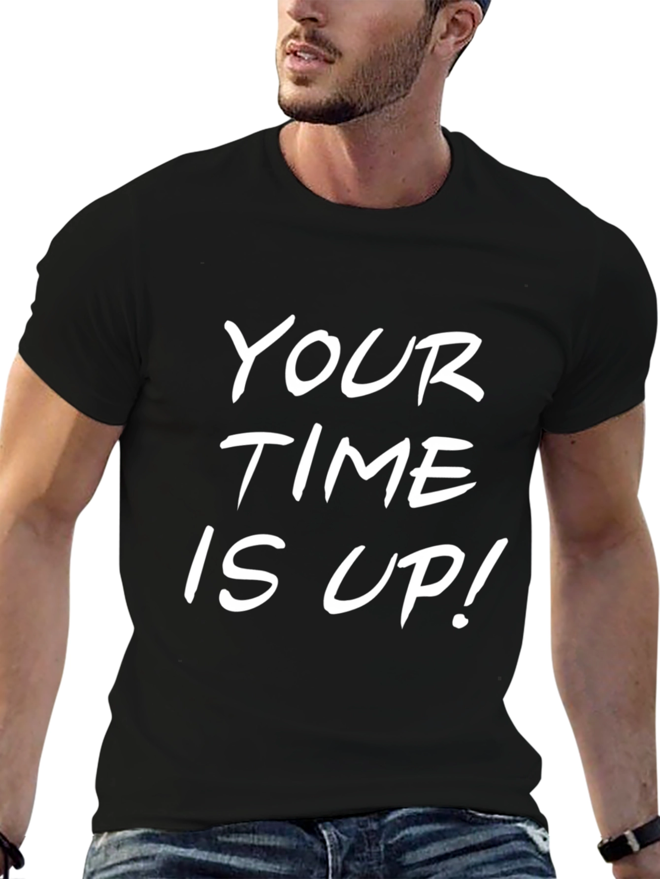 Your Time Is Up! Black Graphic Tee