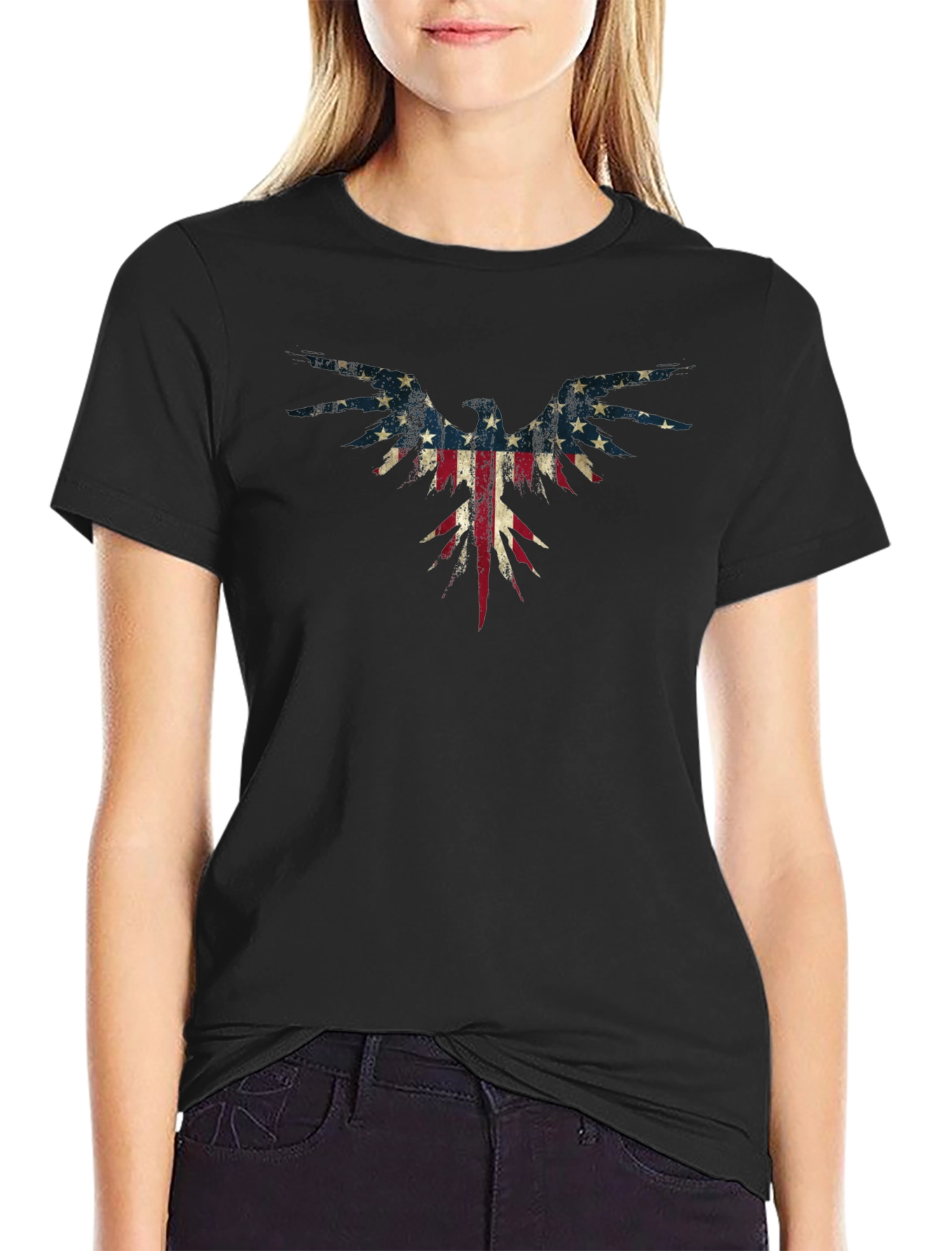 American Flag Eagle Graphic T-Shirt