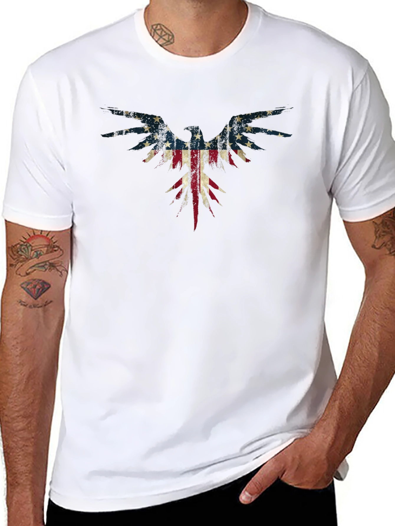 American Flag Eagle Graphic T-Shirt