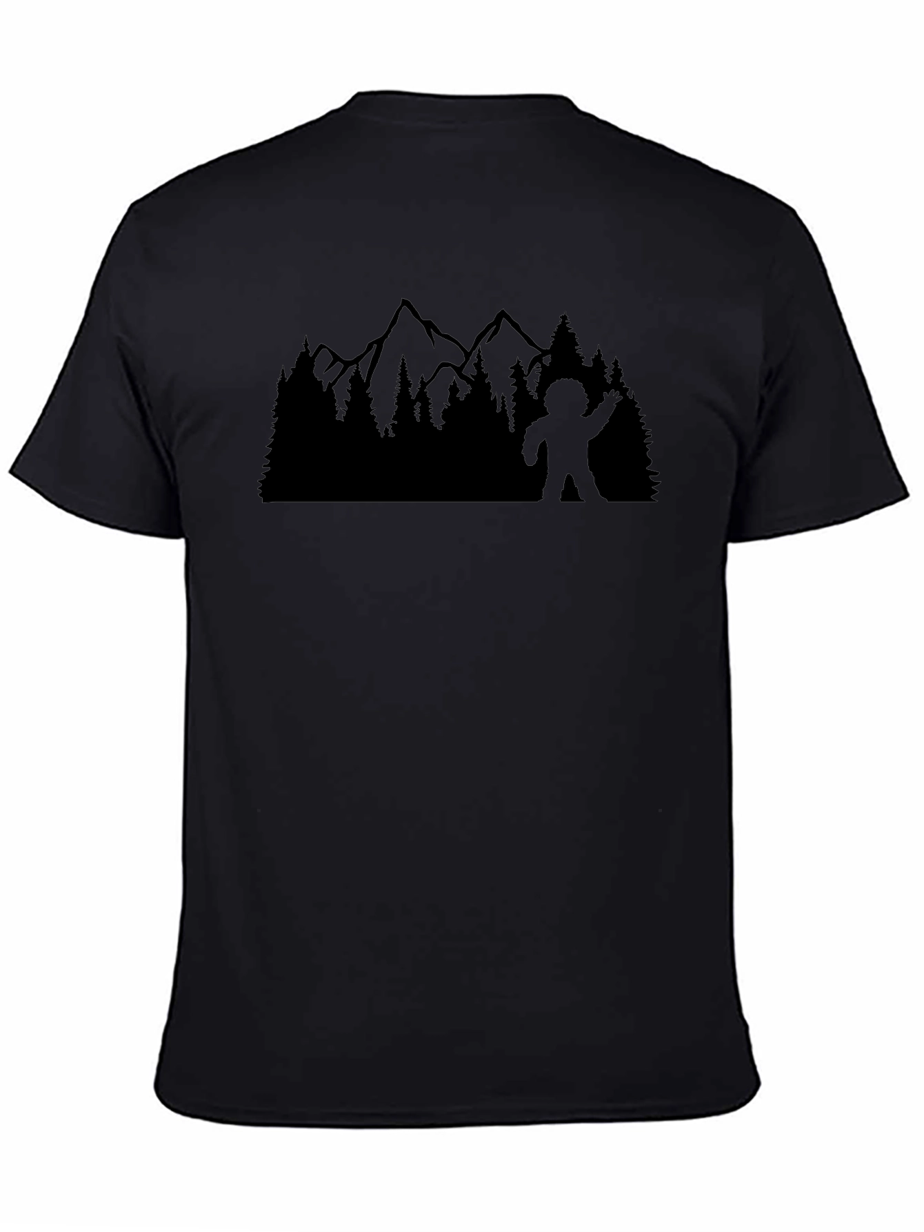 Sasquatch Waving T-Shirt: Forest & Mountain Design