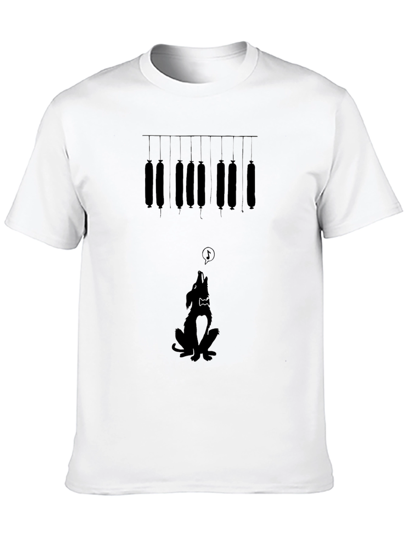 Sausage & Howling Dog Graphic Tee - Black