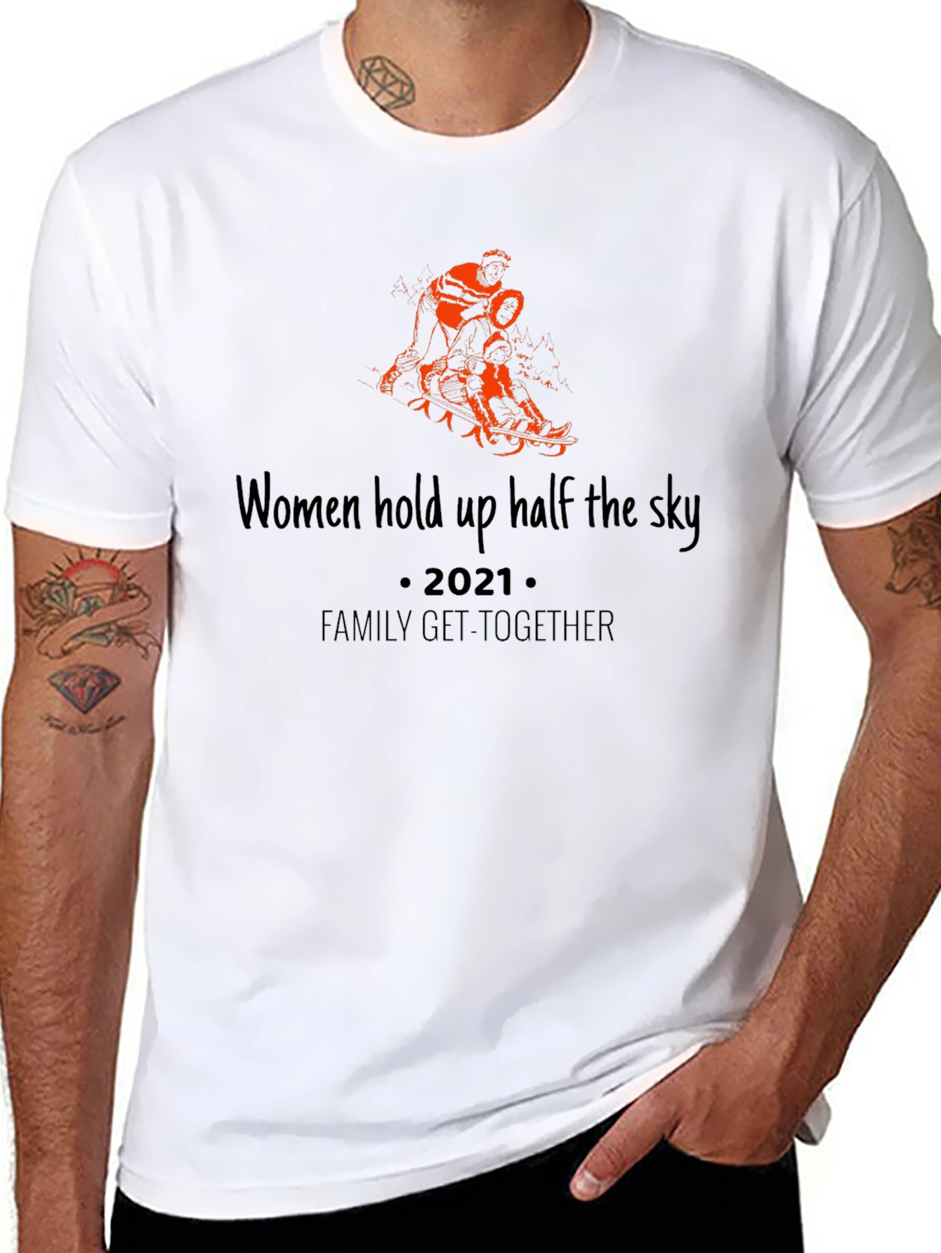 Women Hold Up The Sky Black Tee