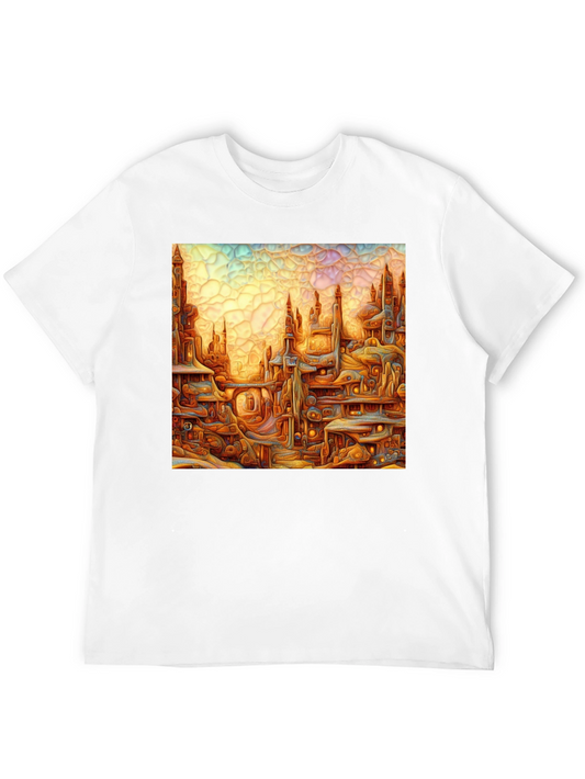 Abstract Cityscape Graphic Tee - Unique Design Stylish Comfort