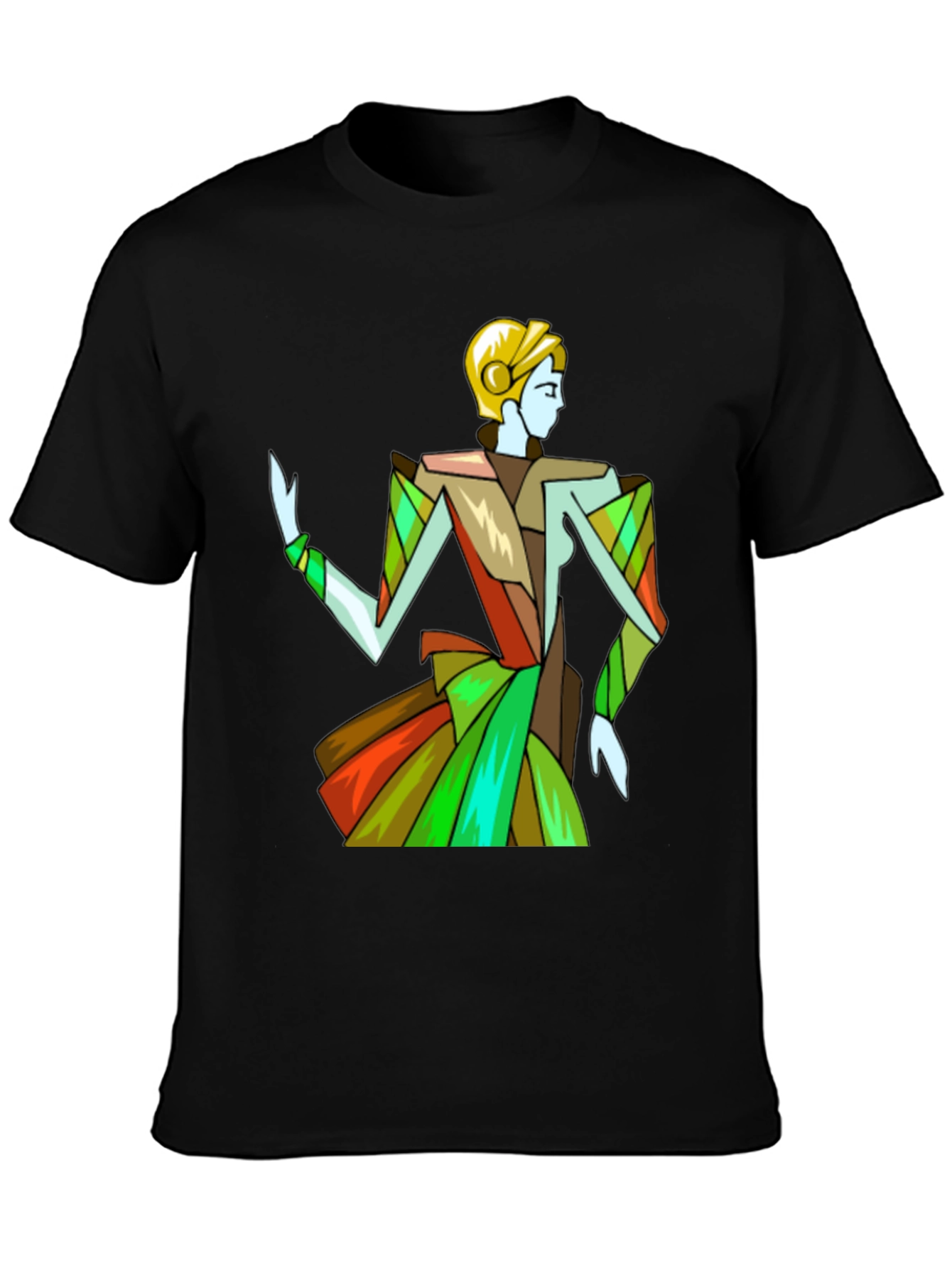 Abstract Woman Graphic Black T-Shirt