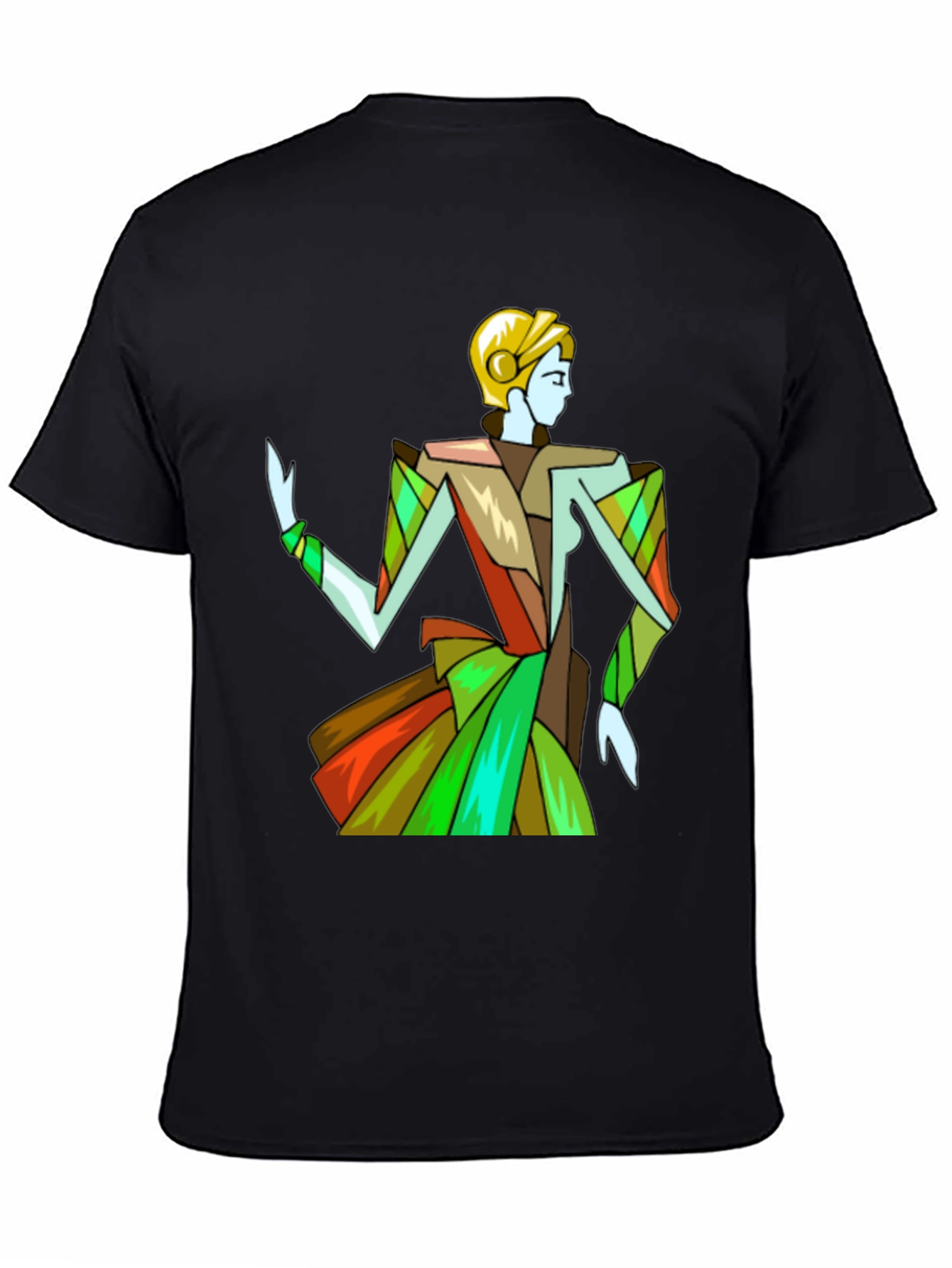 Abstract Woman Graphic Black T-Shirt