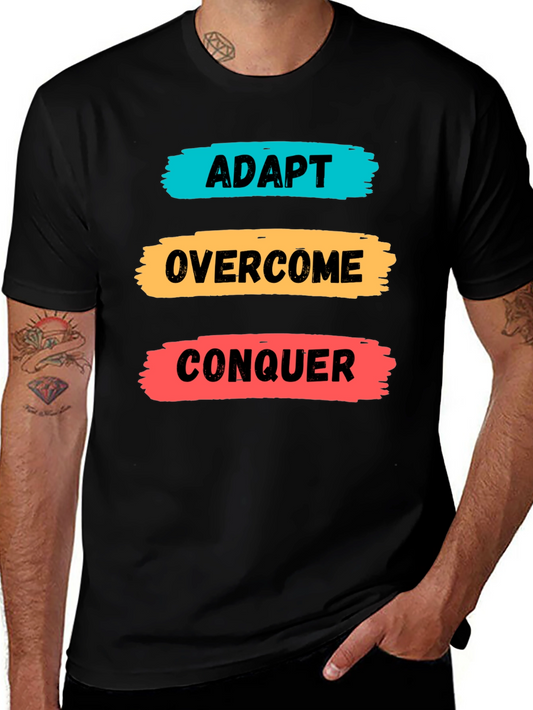 Adapt Overcome Conquer T-Shirt - Motivational Graphic Tee