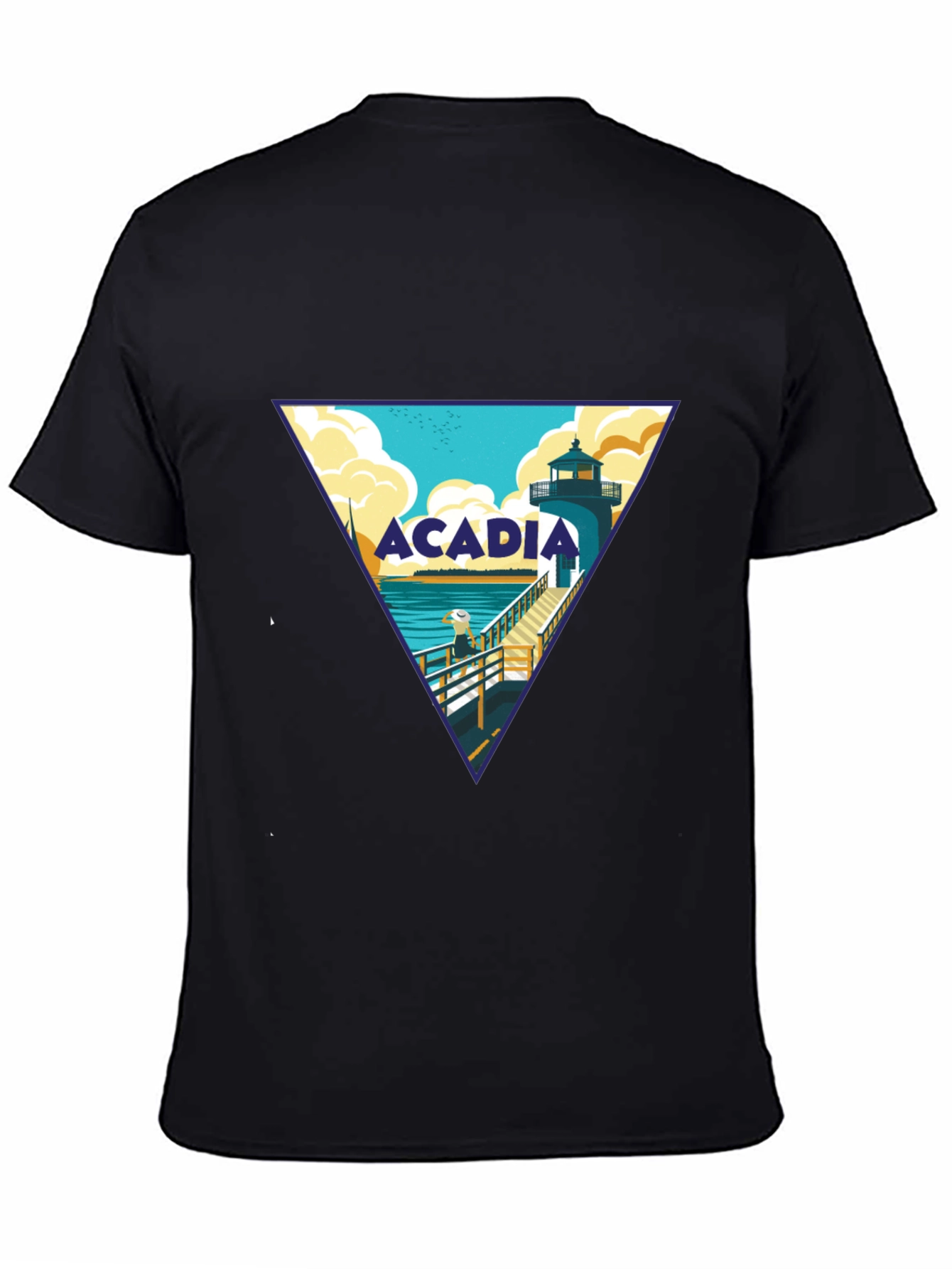 Acadia Lighthouse Graphic Tee - Black