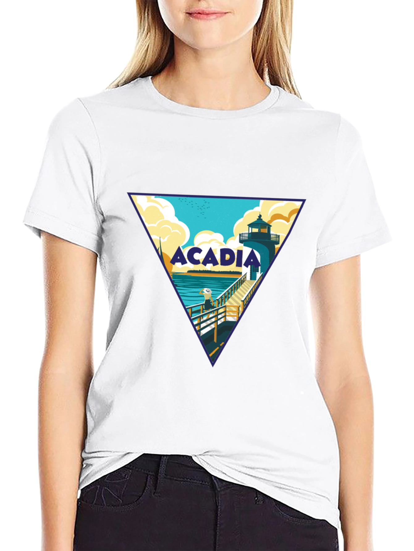 Acadia Lighthouse Graphic Tee - Black