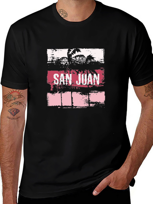 San Juan Retro Palm Tree Graphic T-Shirt