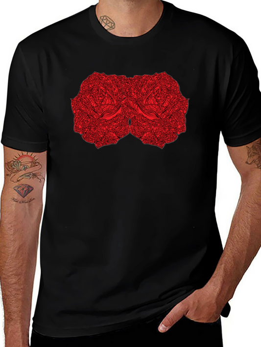 Abstract Floral Black Tee
