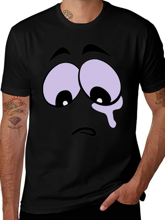 Sad Face Casual Graphic T-Shirt – Simple And Comfortable Daily Wear