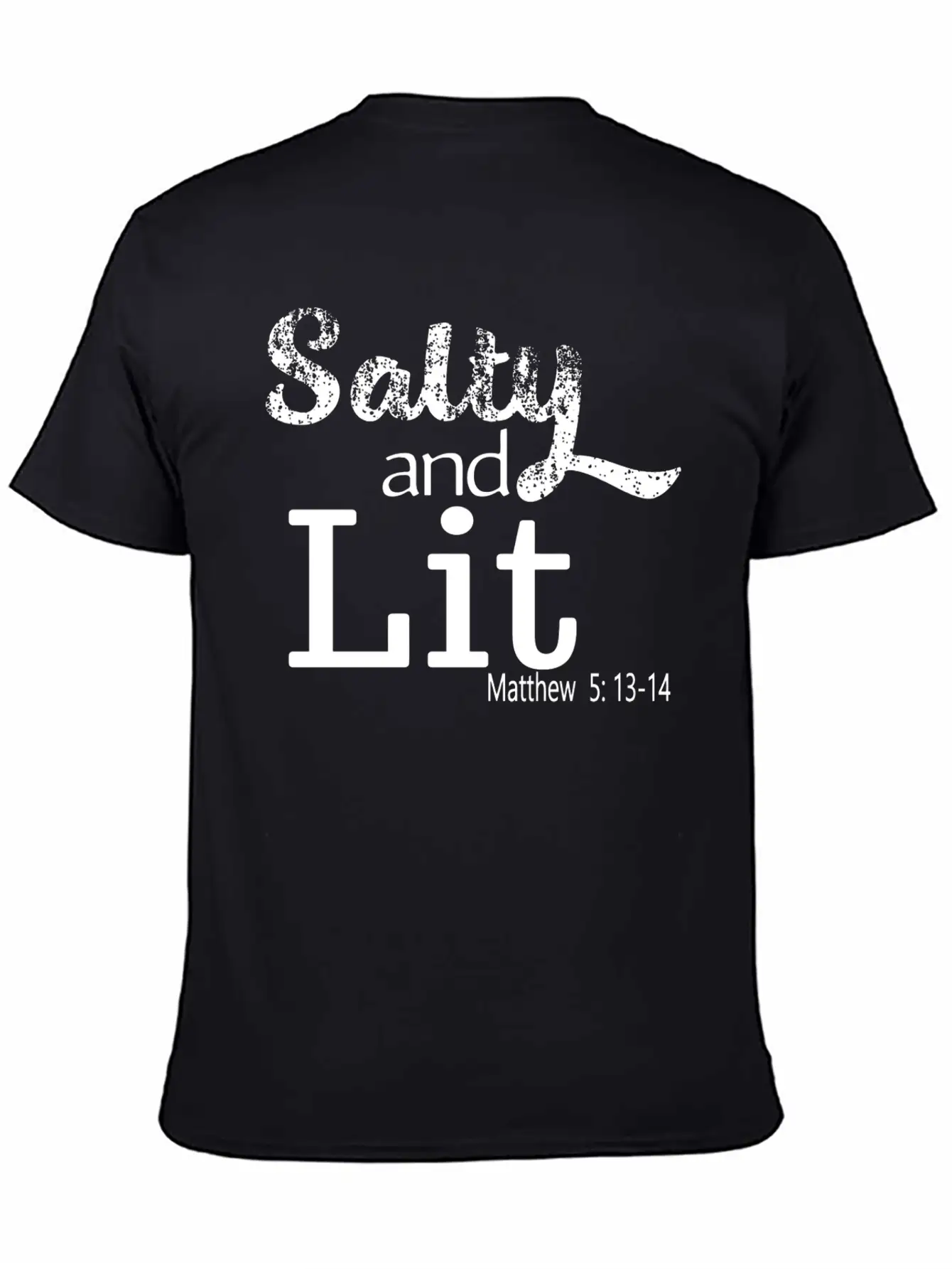 Salty And Lit Christian Bible Verse Scripture Casual Graphic T-Shirt – Simple And Comfortable Daily Wear