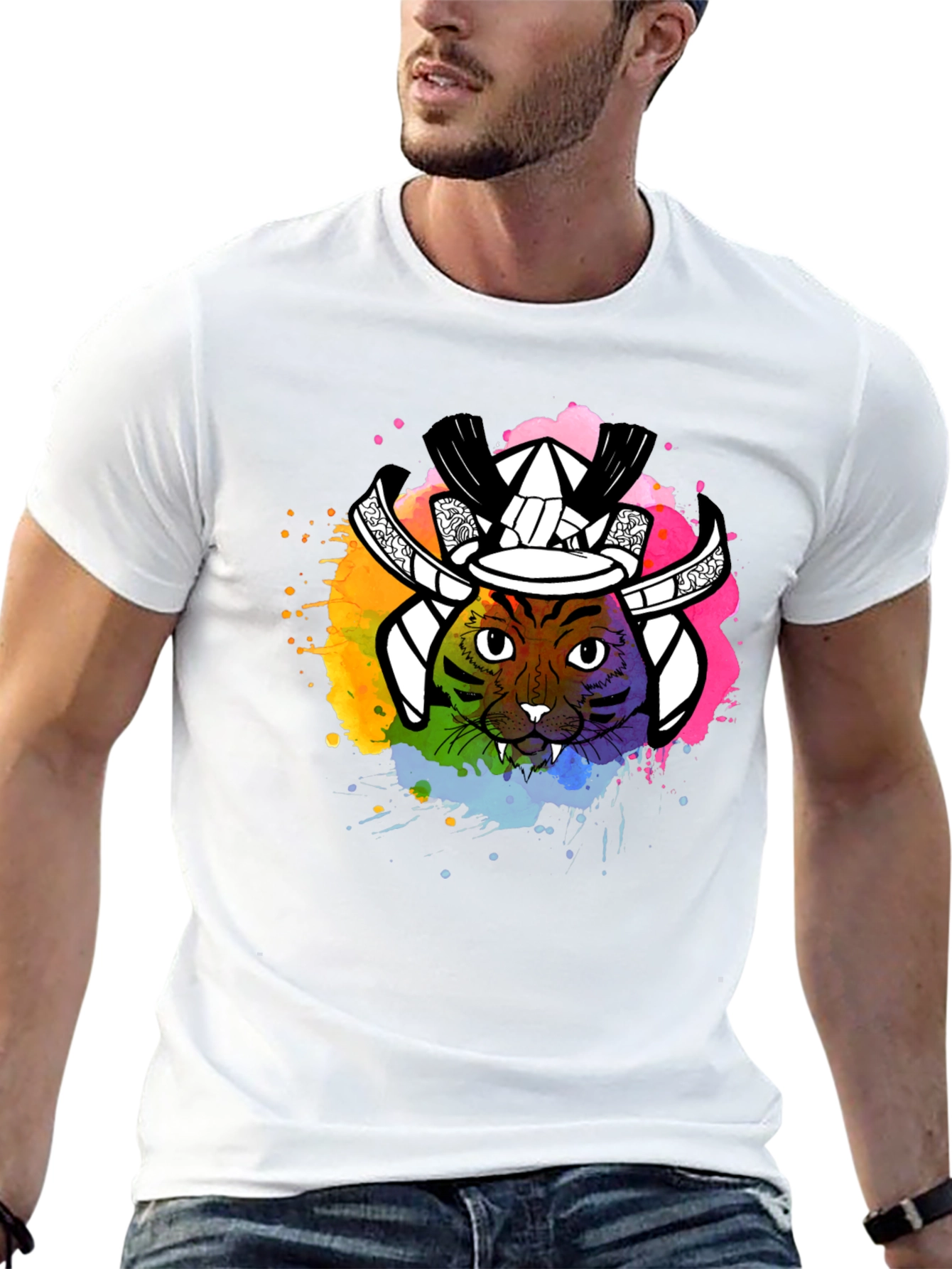Samurai Cat T-Shirt - Unique Graphic Tee
