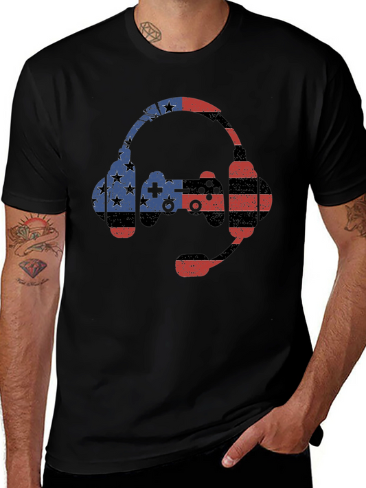 American Gamer T-Shirt - Patriotic Headset Design