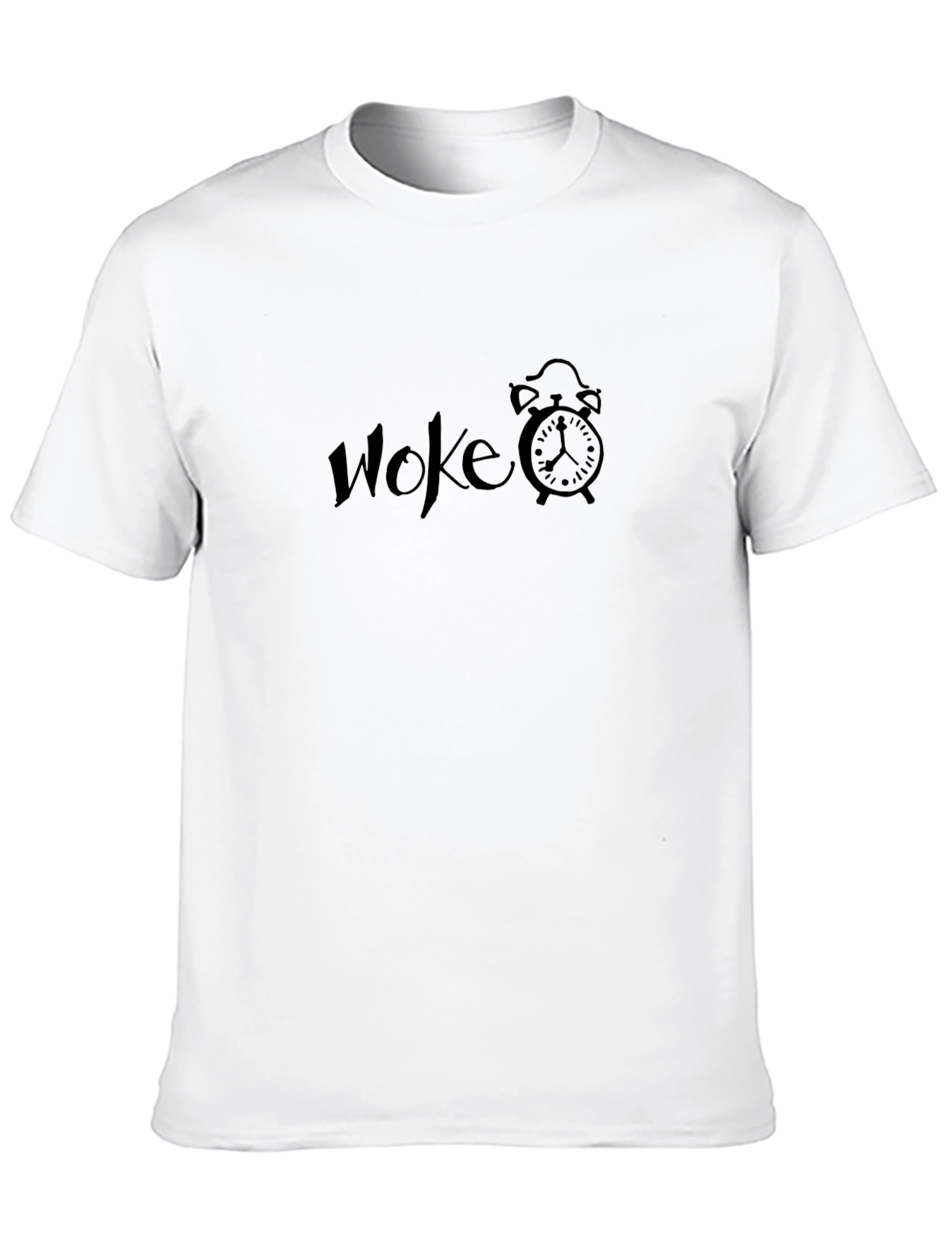 Woke Clock Graphic Tee - Black Cotton T-Shirt