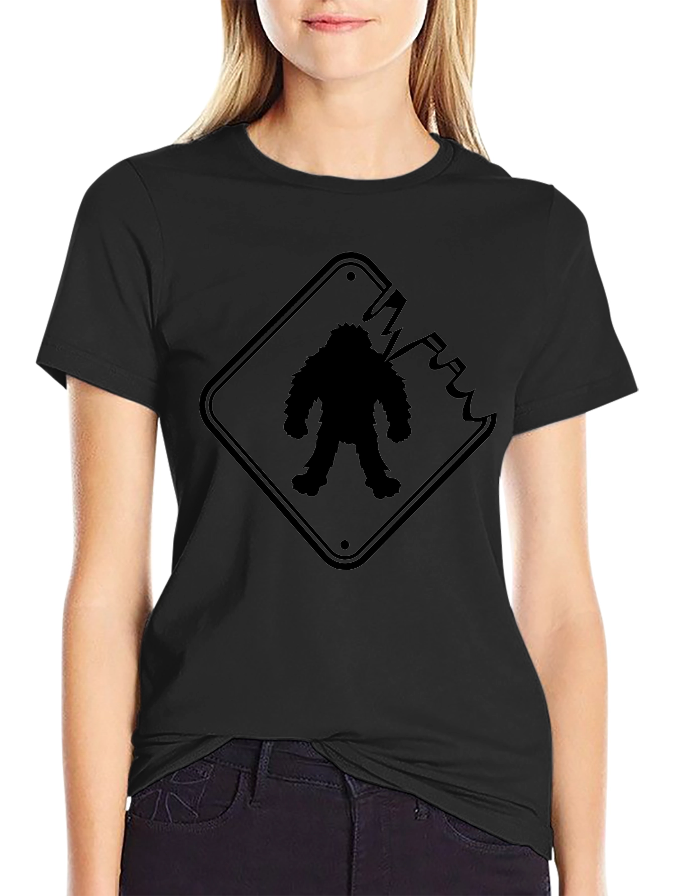 Sasquatch Crossing T-Shirt - Black