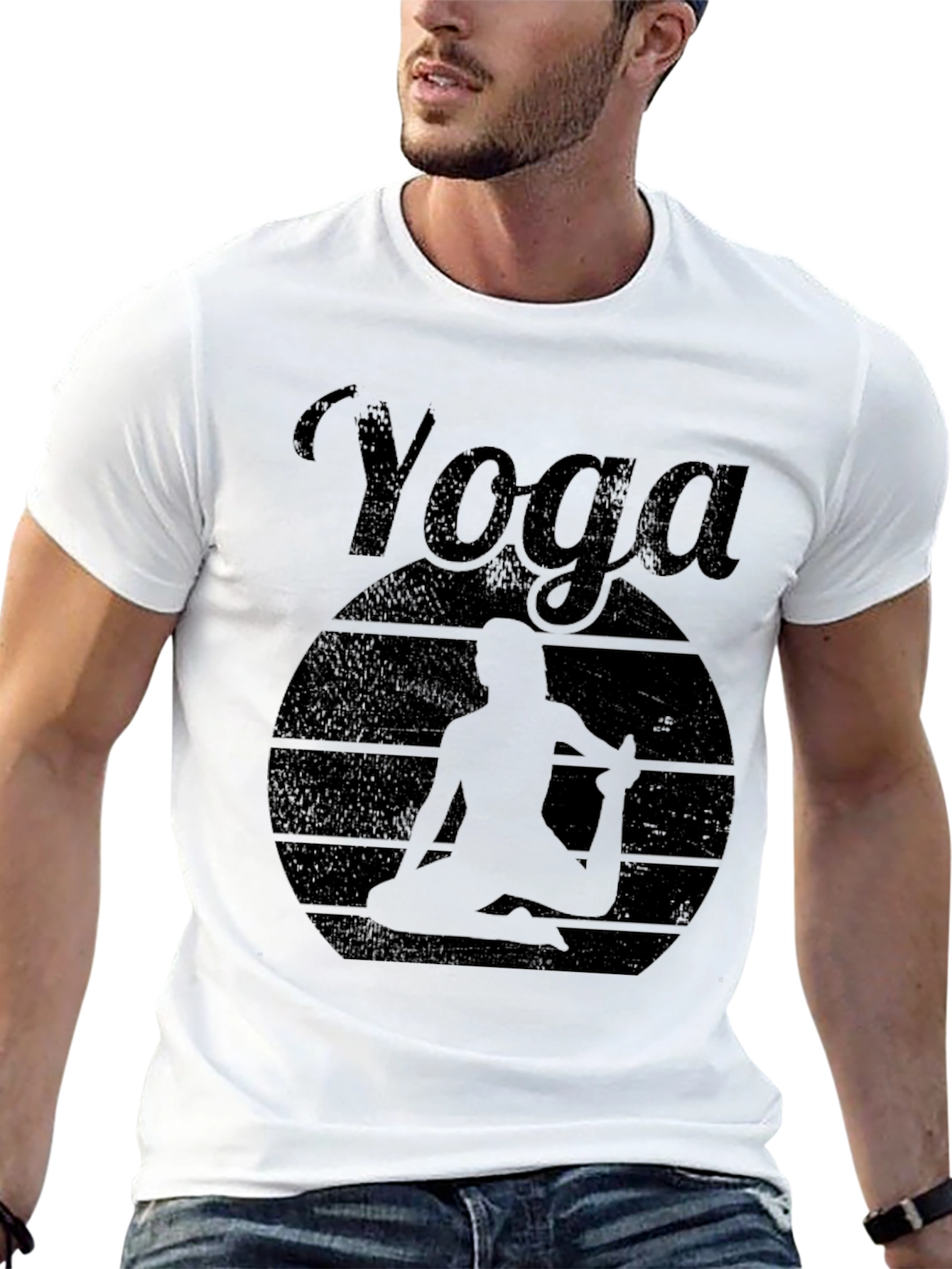 Yoga Silhouette Graphic Tee - Black