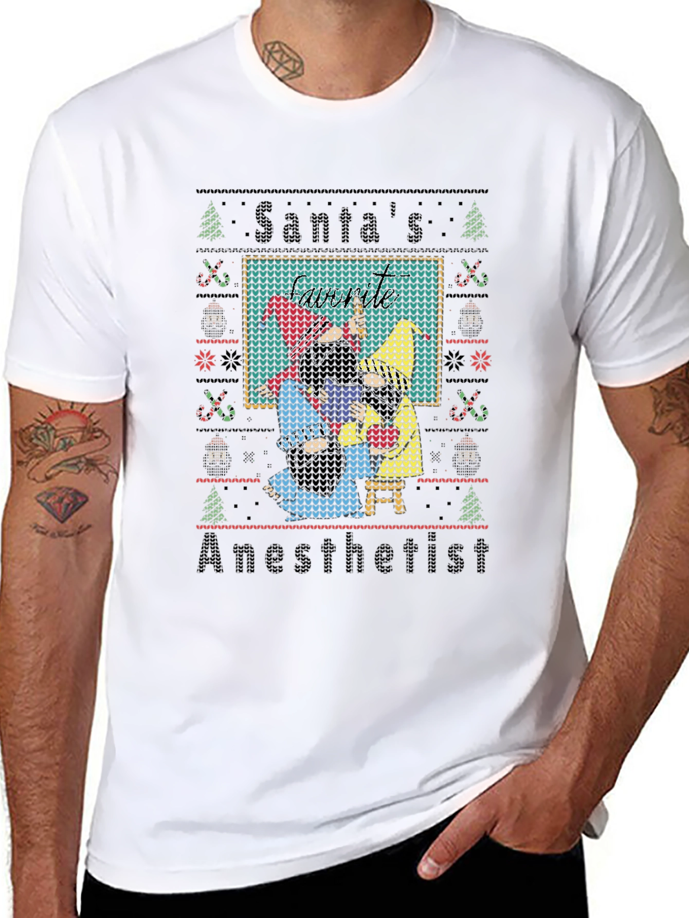 Santas Anesthetist Ugly Christmas Sweater T-Shirt