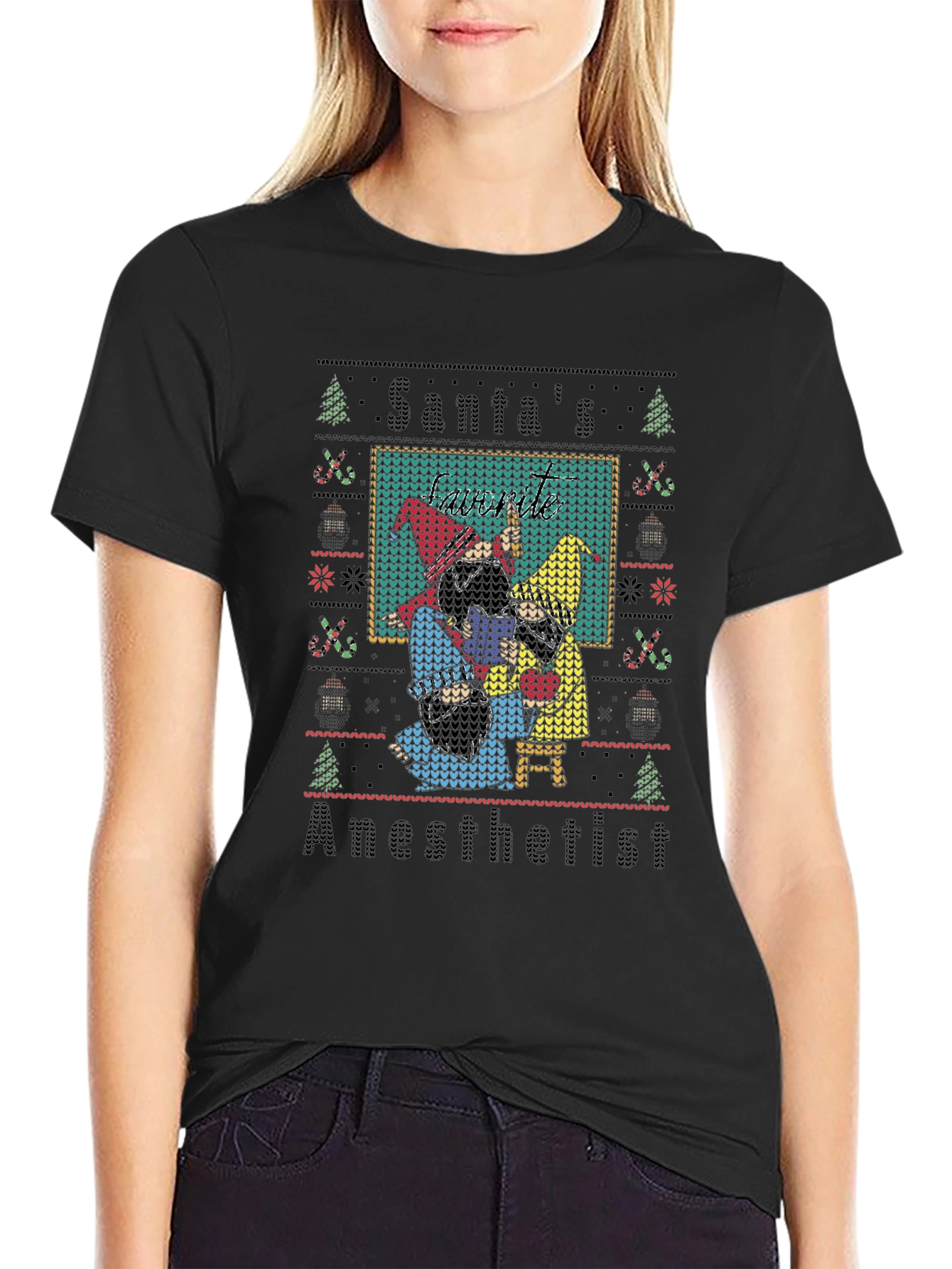 Santas Anesthetist Ugly Christmas Sweater T-Shirt