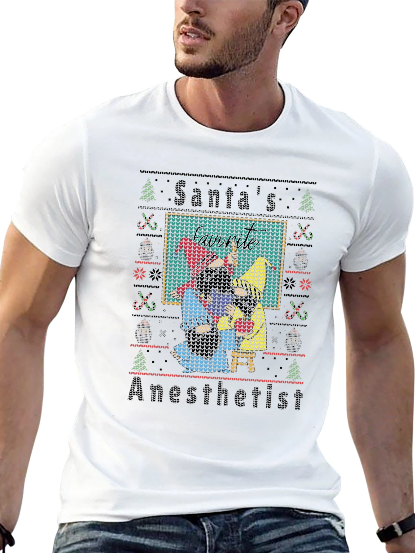Santas Anesthetist Ugly Christmas Sweater T-Shirt