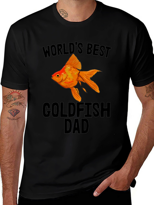 Worlds Best Goldfish Dad Black T-Shirt