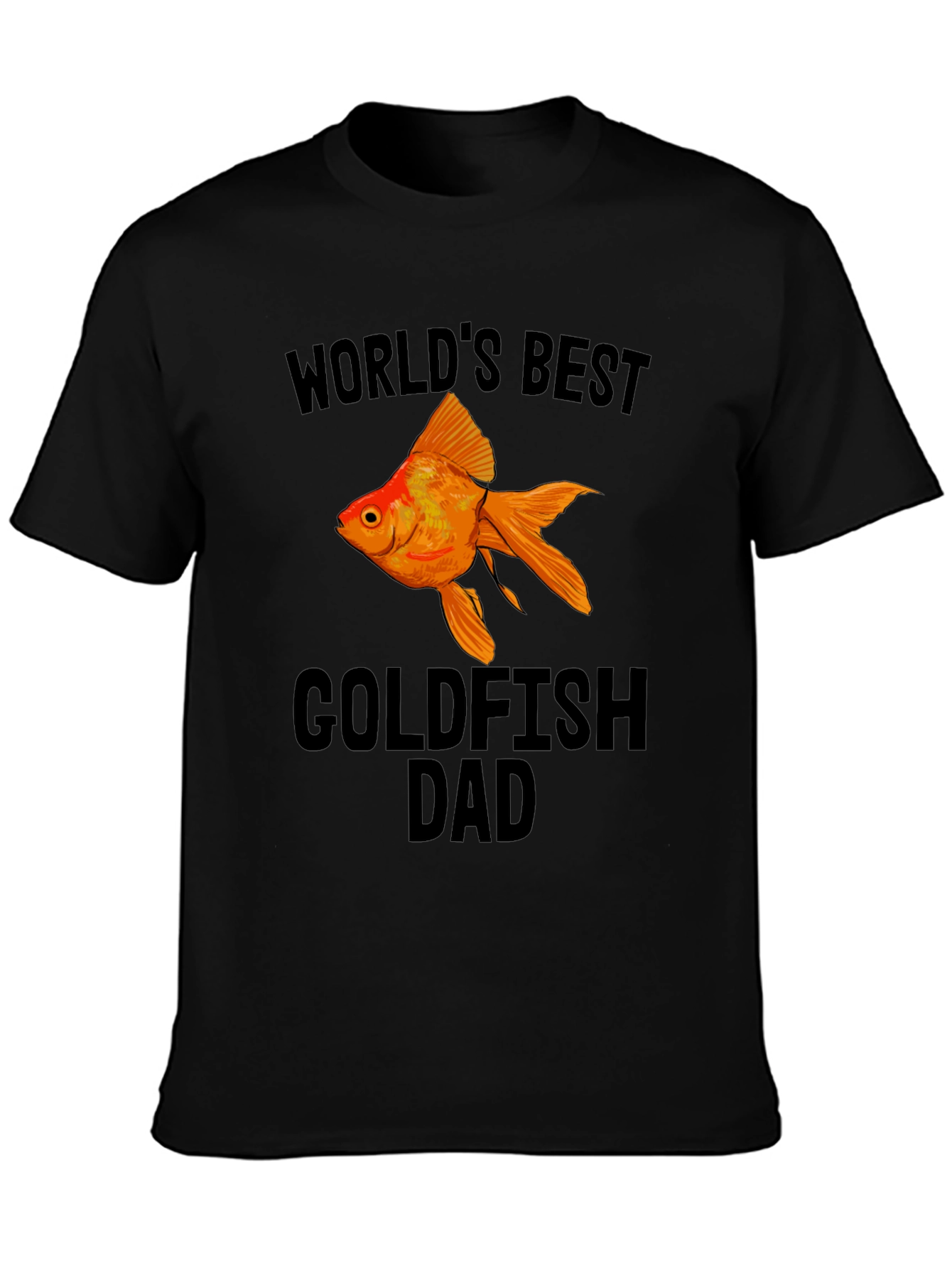 Worlds Best Goldfish Dad Black T-Shirt