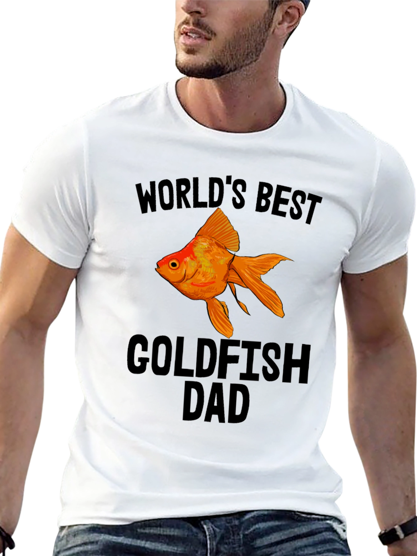 Worlds Best Goldfish Dad Black T-Shirt